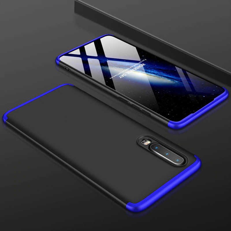 Huawei P30 Kılıf Zore Ays Kapak Siyah-Mavi