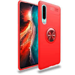 Huawei P30 Kılıf Zore Ravel Silikon Kapak Siyah-Rose Gold