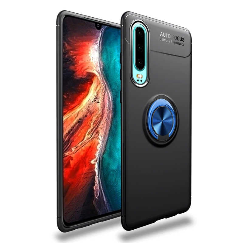 Huawei P30 Kılıf Zore Ravel Silikon Kapak Siyah-Rose Gold