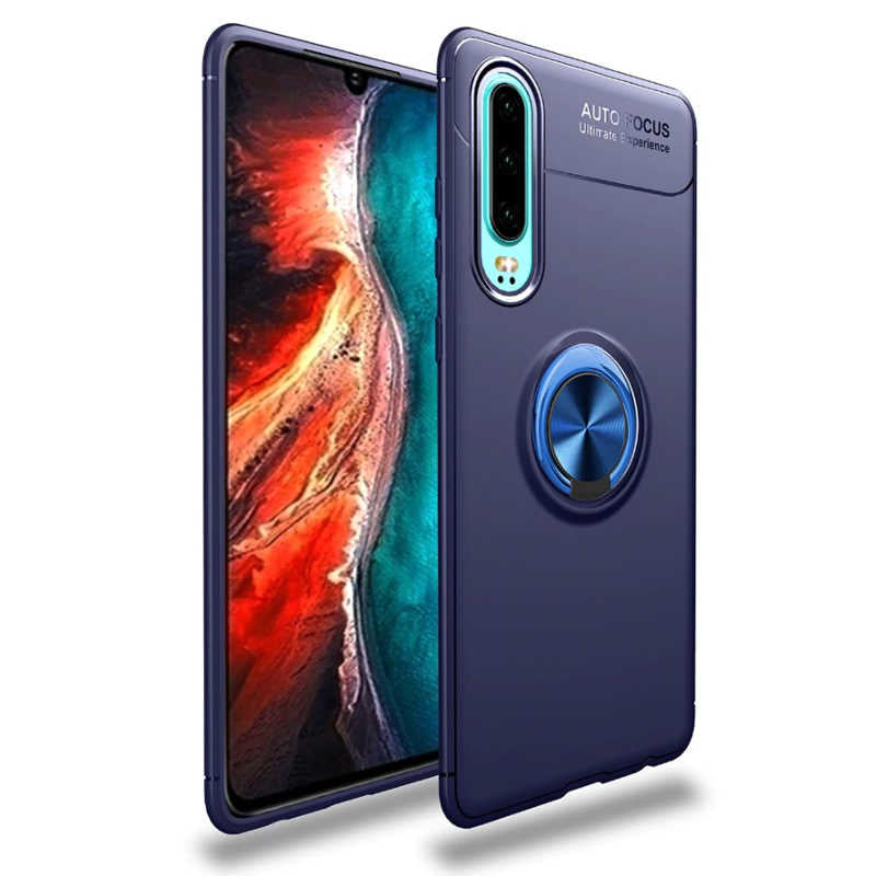 Huawei P30 Kılıf Zore Ravel Silikon Kapak Siyah-Rose Gold