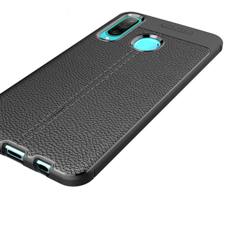 Huawei P30 Lite Kılıf Zore Niss Silikon Kapak Siyah