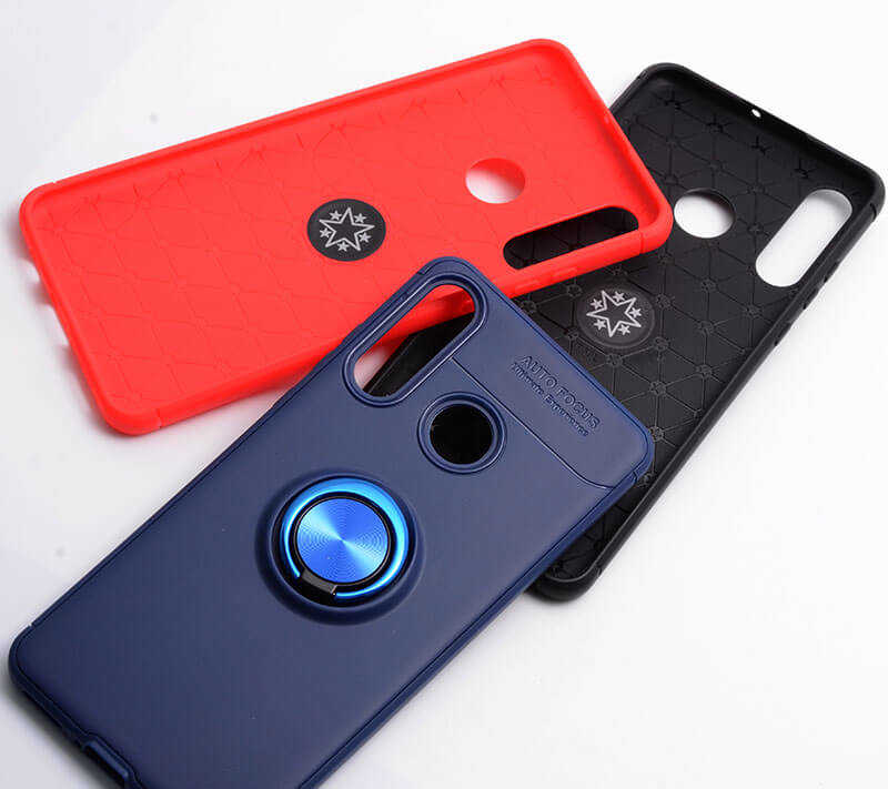 Huawei P30 Lite Kılıf Zore Ravel Silikon Kapak Kırmızı