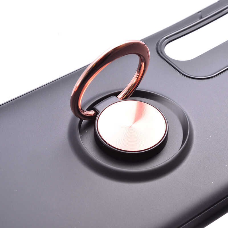Huawei P30 Pro Kılıf Zore Ravel Silikon Kapak Siyah-Rose Gold