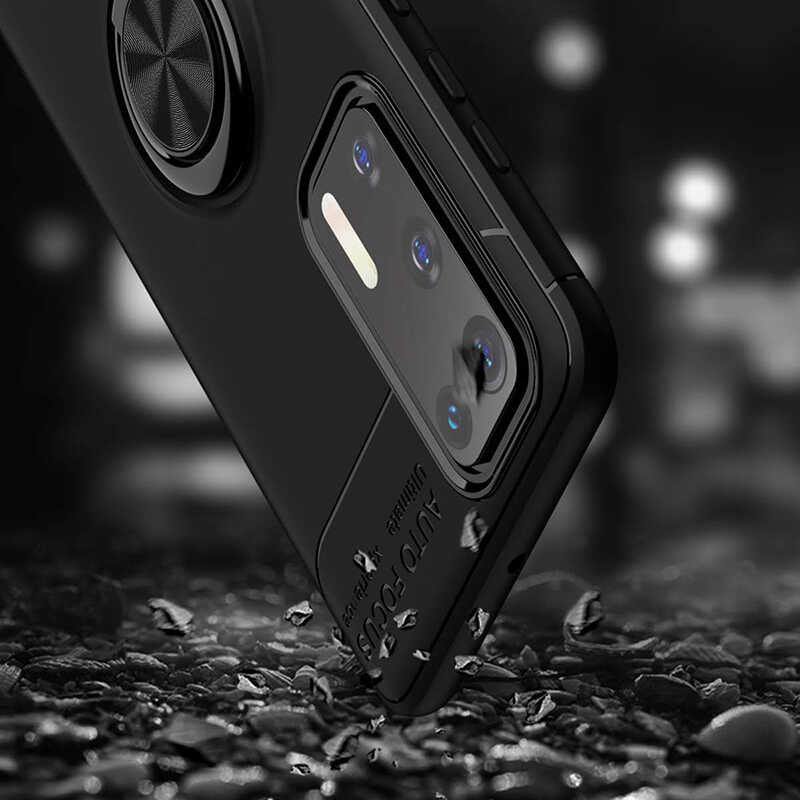 Huawei P40 Kılıf Zore Ravel Silikon Kapak Siyah-Kırmızı