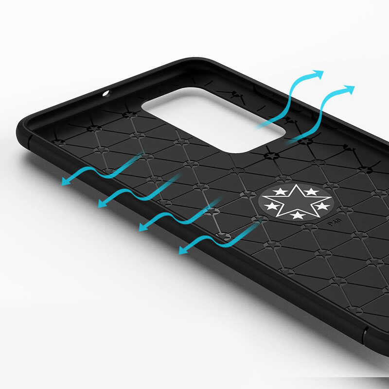 Huawei P40 Kılıf Zore Ravel Silikon Kapak Siyah-Kırmızı