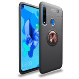 Huawei P40 Lite E Kılıf Zore Ravel Silikon Kapak Siyah-Rose Gold