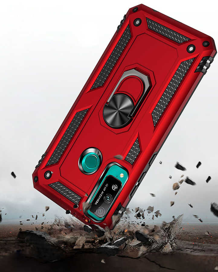 Huawei P40 Lite E Kılıf Zore Vega Kapak Gri