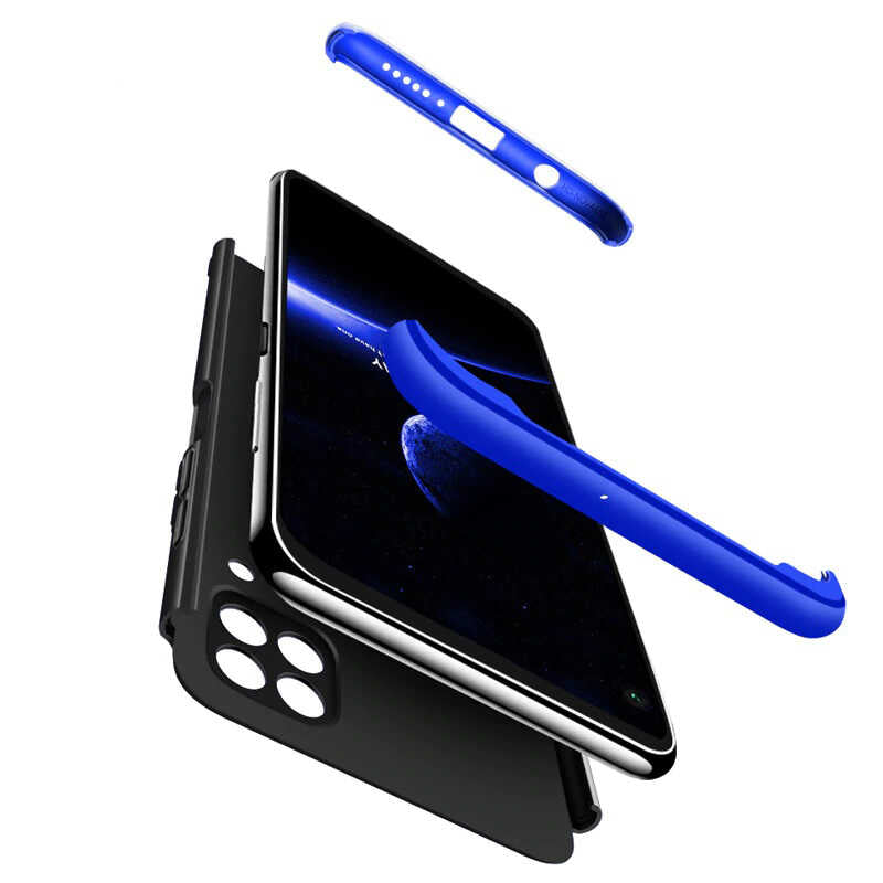 Huawei P40 Lite Kılıf Zore Ays Kapak Siyah-Gri