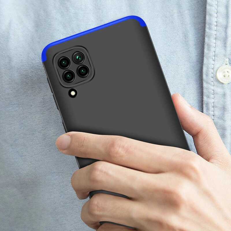 Huawei P40 Lite Kılıf Zore Ays Kapak Siyah-Mavi