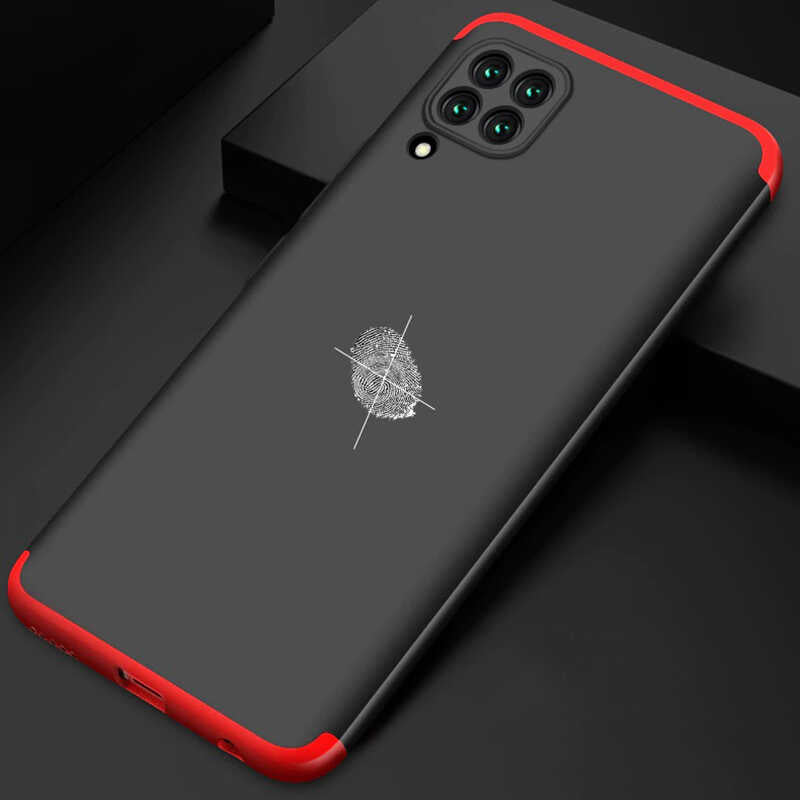 Huawei P40 Lite Kılıf Zore Ays Kapak Siyah-Kırmızı