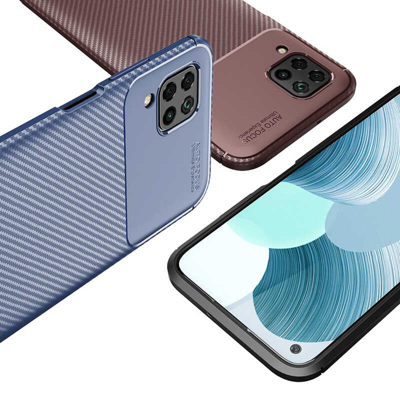 Huawei P40 Lite Kılıf Zore Negro Silikon Kapak Kahverengi
