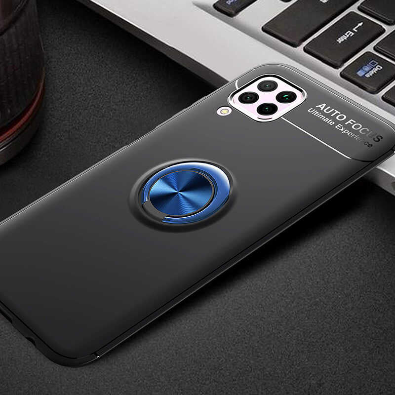 Huawei P40 Lite Kılıf Zore Ravel Silikon Kapak Siyah-Kırmızı