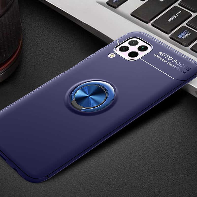 Huawei P40 Lite Kılıf Zore Ravel Silikon Kapak Siyah-Kırmızı