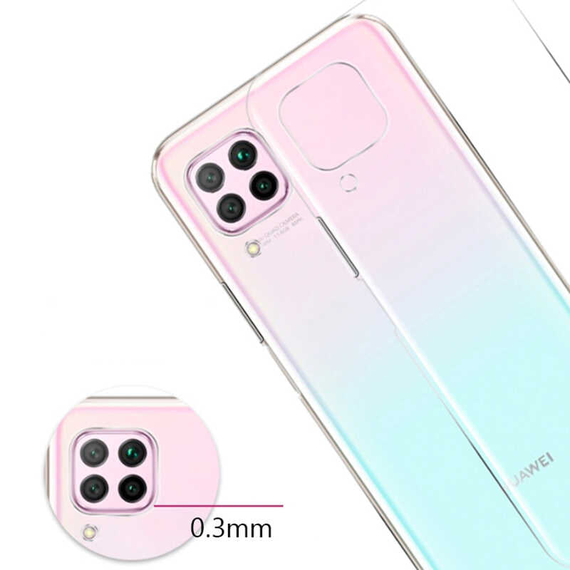 Huawei P40 Lite Kılıf Zore Süper Silikon Kapak Renksiz
