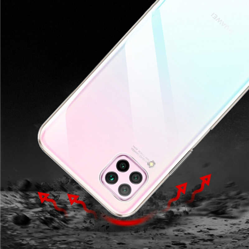 Huawei P40 Lite Kılıf Zore Süper Silikon Kapak Renksiz