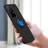 Huawei P40 Pro Kılıf Zore Ravel Silikon Kapak Siyah-Mavi