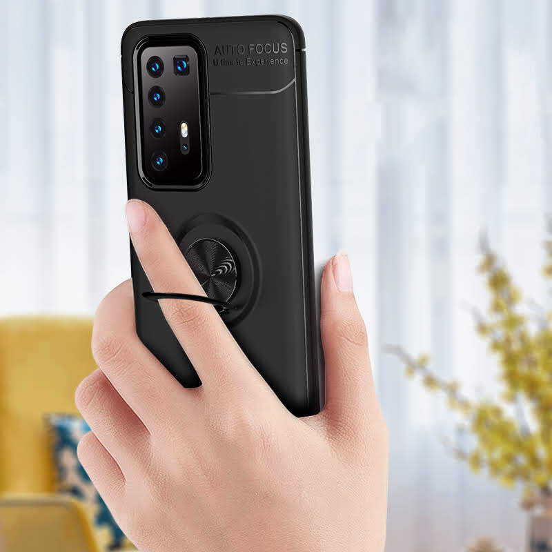 Huawei P40 Pro Kılıf Zore Ravel Silikon Kapak Siyah