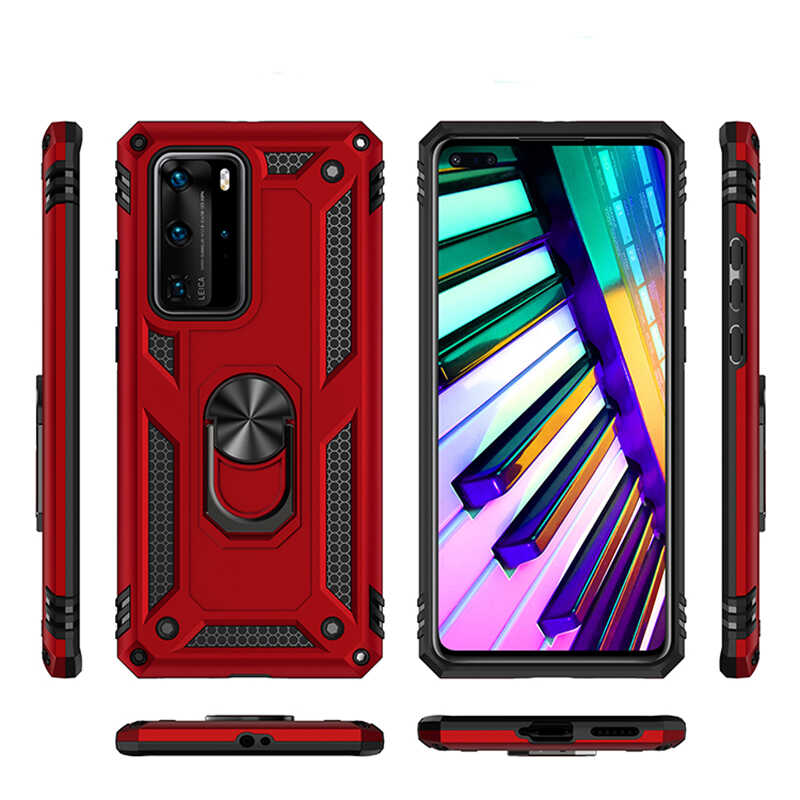 Huawei P40 Pro Kılıf Zore Vega Kapak Gold