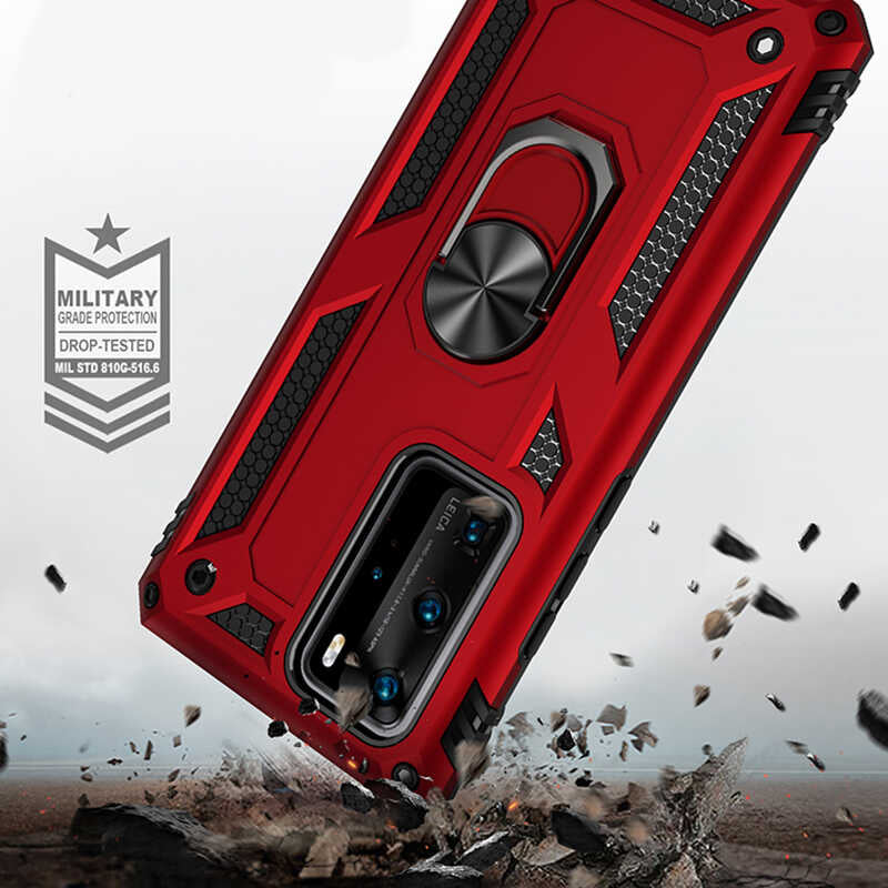 Huawei P40 Pro Kılıf Zore Vega Kapak Gri