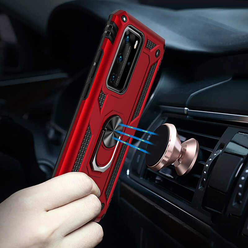 Huawei P40 Pro Kılıf Zore Vega Kapak Gri
