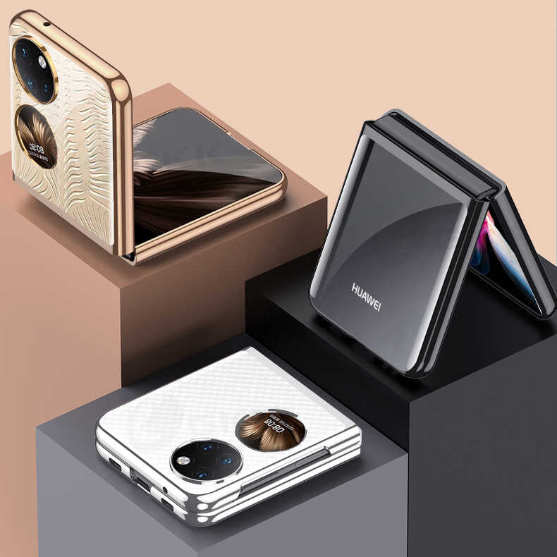 Huawei P50 Pocket Kılıf Zore Kıpta Kapak Gold