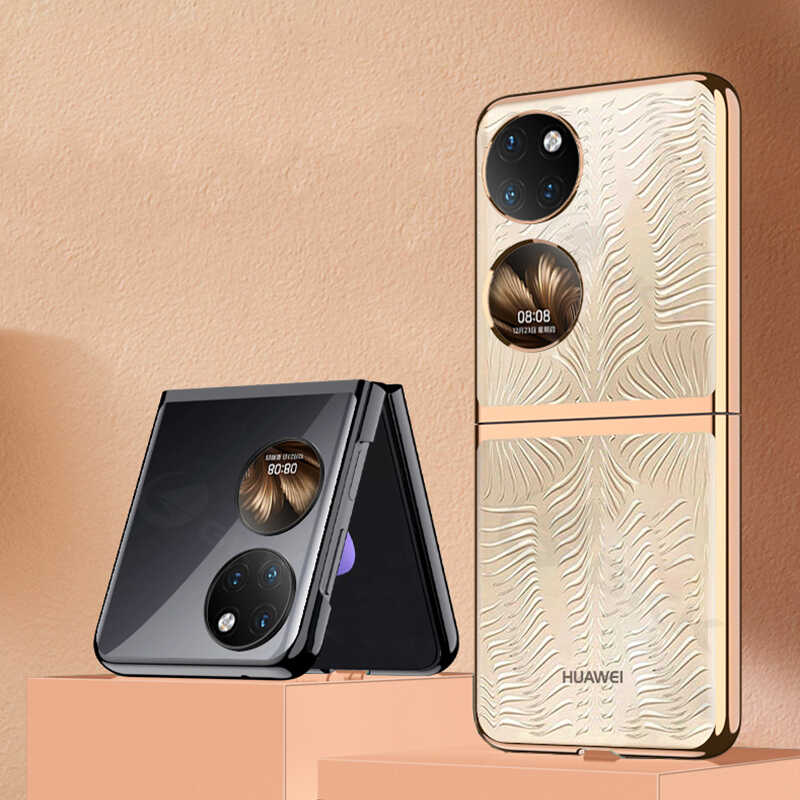 Huawei P50 Pocket Kılıf Zore Kıpta Kapak Gümüş