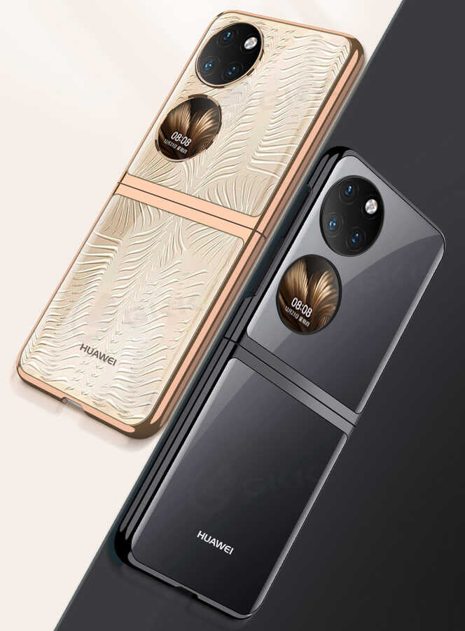 Huawei P50 Pocket Kılıf Zore Kıpta Kapak Siyah