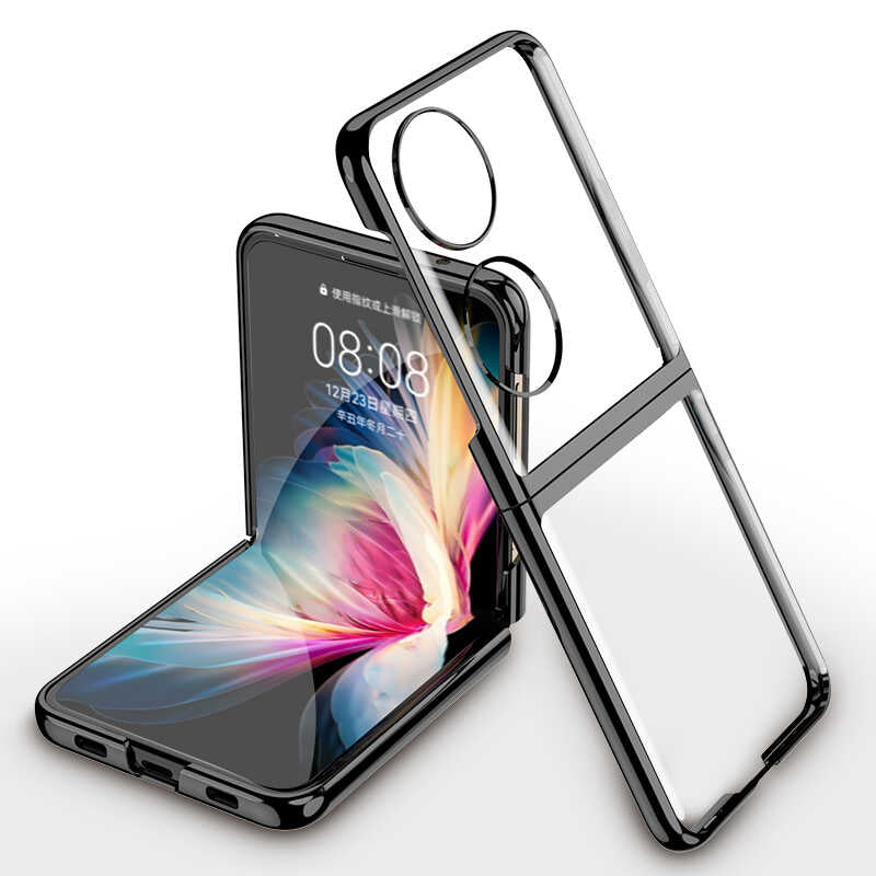 Huawei P50 Pocket Kılıf Zore Kıpta Kapak Siyah