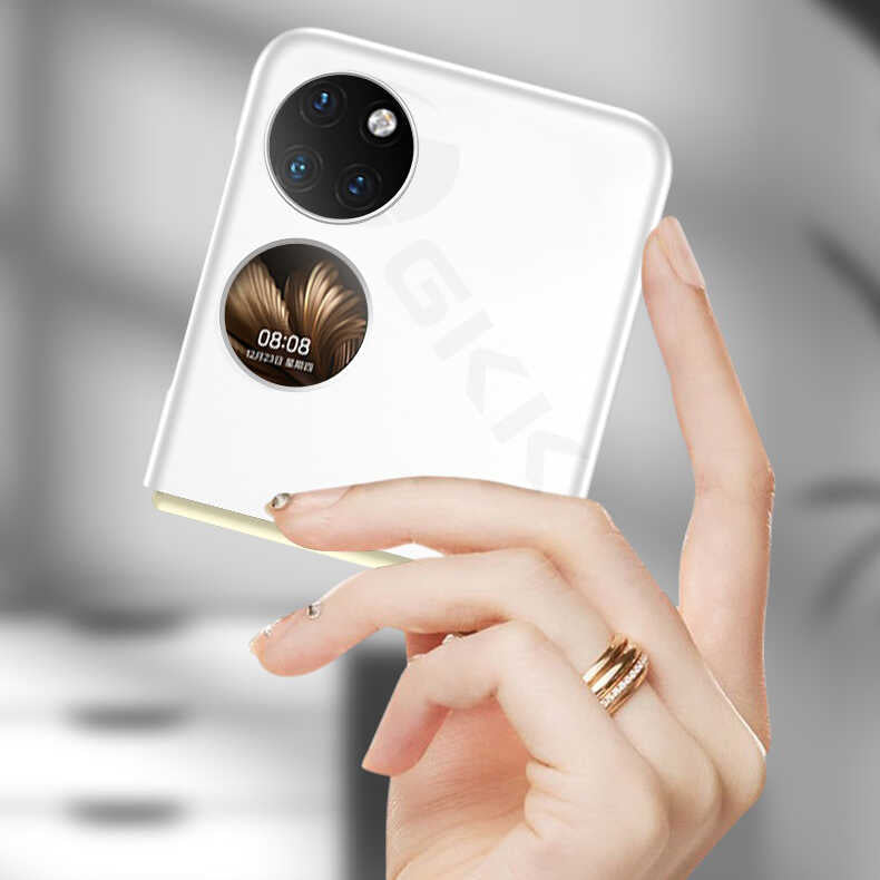 Huawei P50 Pocket Kılıf Zore Sert Kıpta Kapak Lila