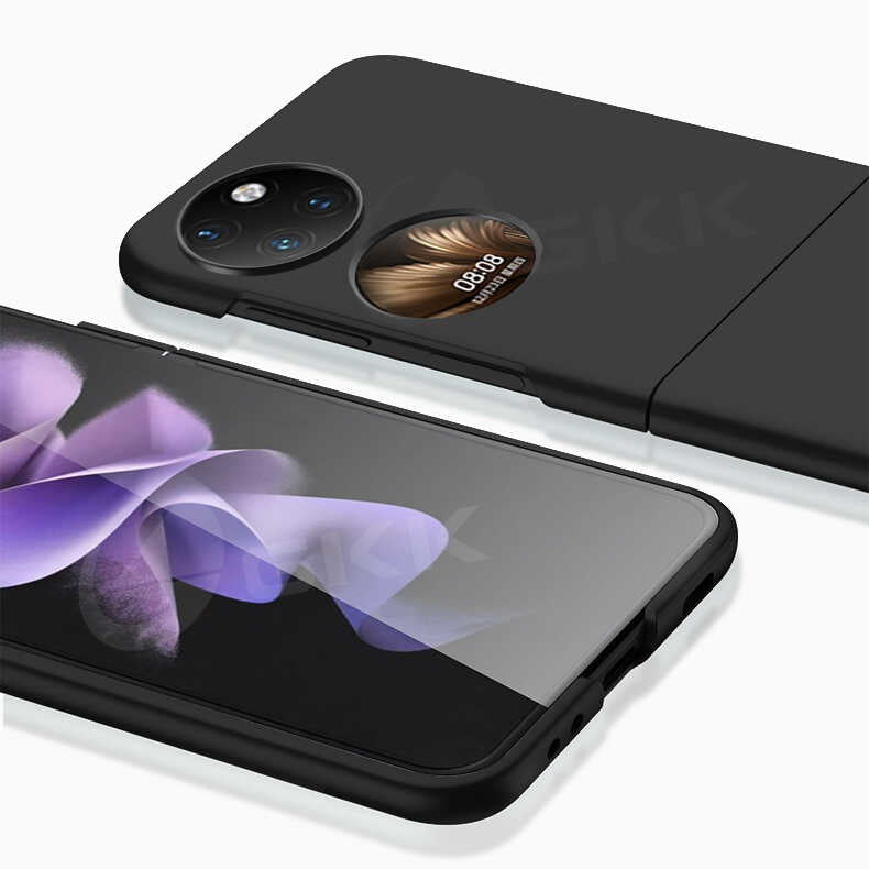 Huawei P50 Pocket Kılıf Zore Sert Kıpta Kapak Lila