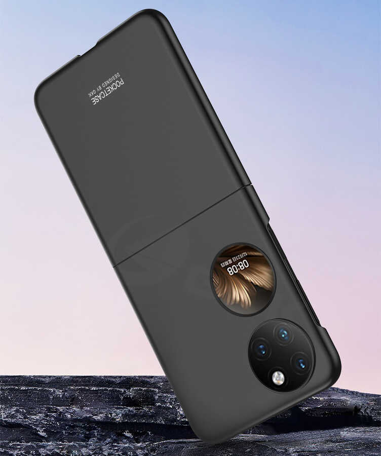 Huawei P50 Pocket Kılıf Zore Sert Kıpta Kapak Beyaz