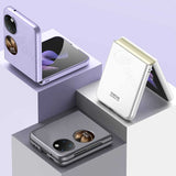 Huawei P50 Pocket Kılıf Zore Sert Kıpta Kapak Rose Gold