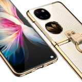 Huawei P50 Pocket Kılıf Zore Yüzüklü Kıpta Kapak Gold