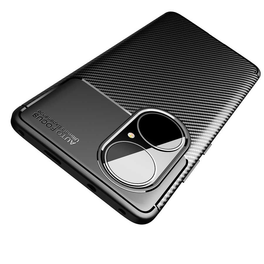 Huawei P50 Pro Kılıf Zore Negro Silikon Kapak Siyah