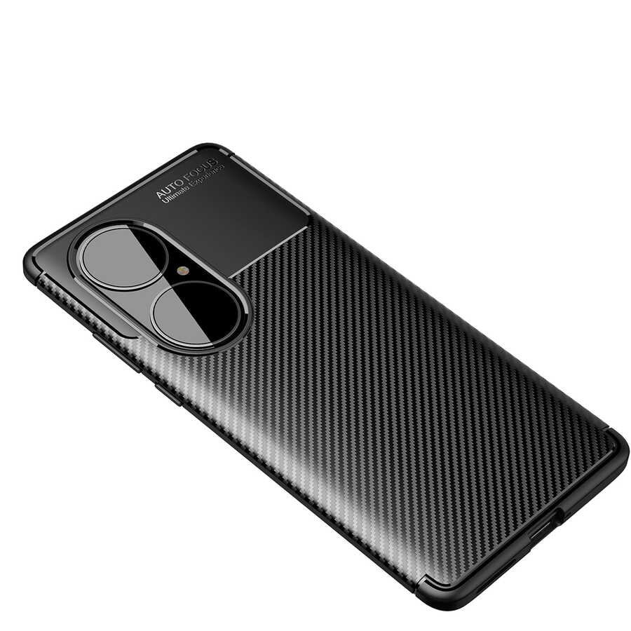 Huawei P50 Pro Kılıf Zore Negro Silikon Kapak Siyah