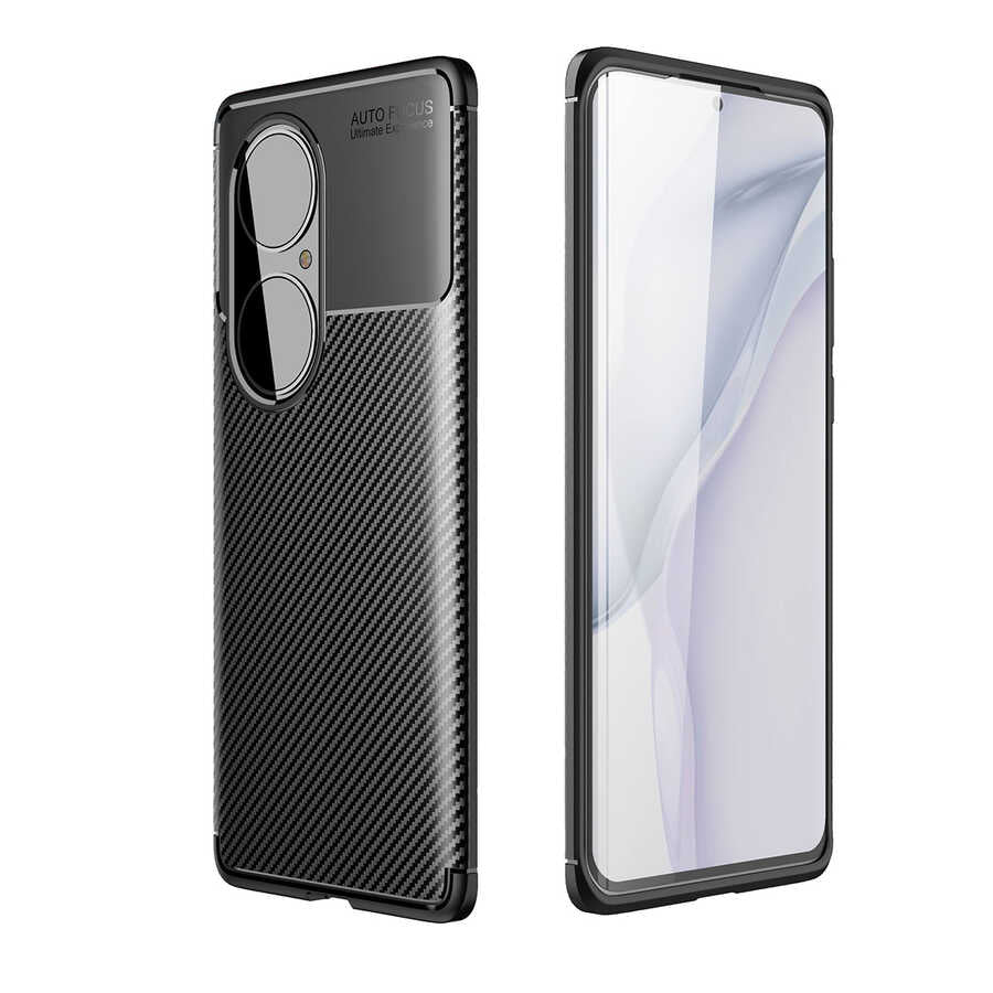 Huawei P50 Pro Kılıf Zore Negro Silikon Kapak Siyah