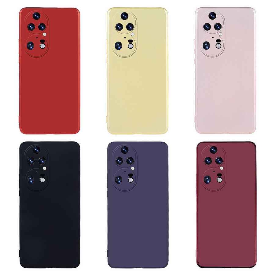 Huawei P50 Pro Kılıf Zore Premier Silikon Kapak Gold