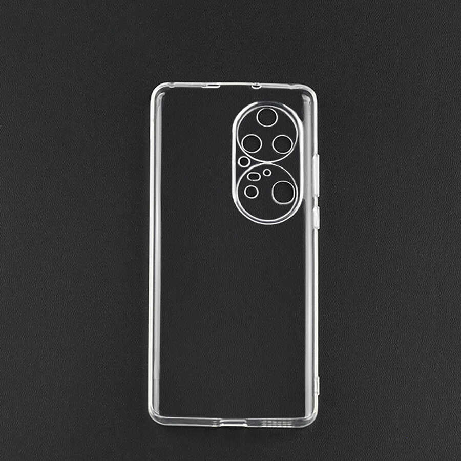 Huawei P50 Pro Kılıf Zore Süper Silikon Kapak Renksiz