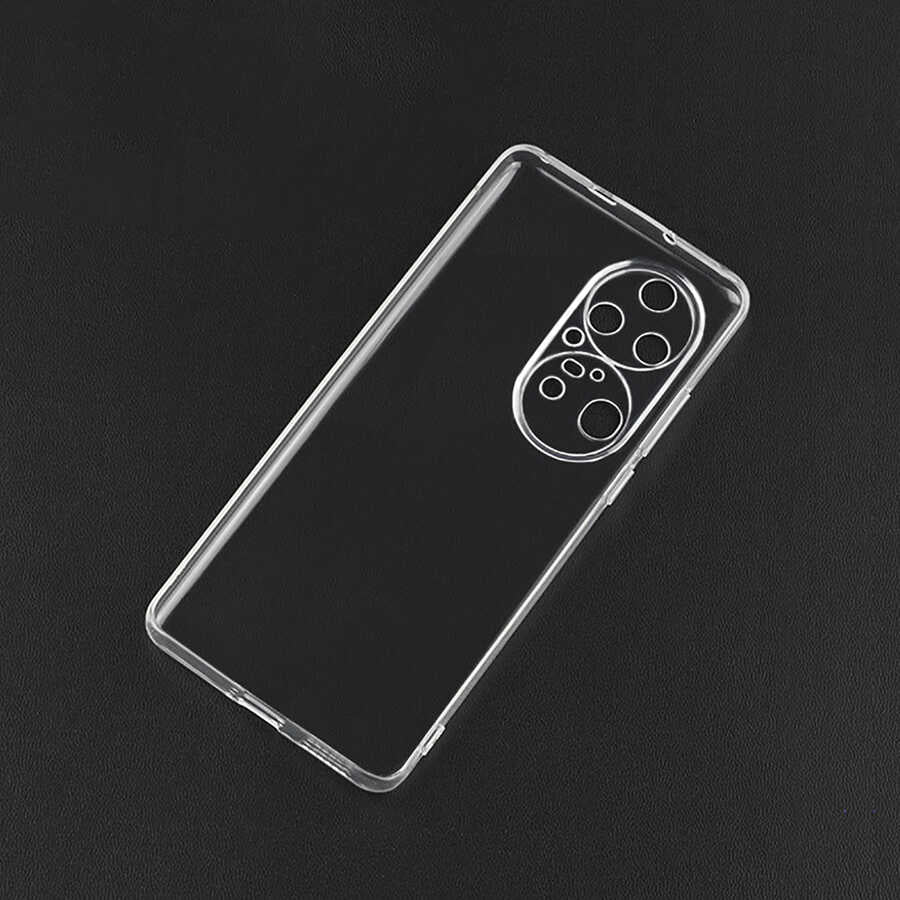 Huawei P50 Pro Kılıf Zore Süper Silikon Kapak Renksiz