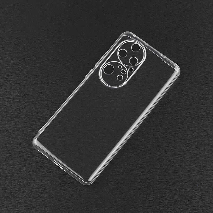 Huawei P50 Pro Kılıf Zore Süper Silikon Kapak Renksiz
