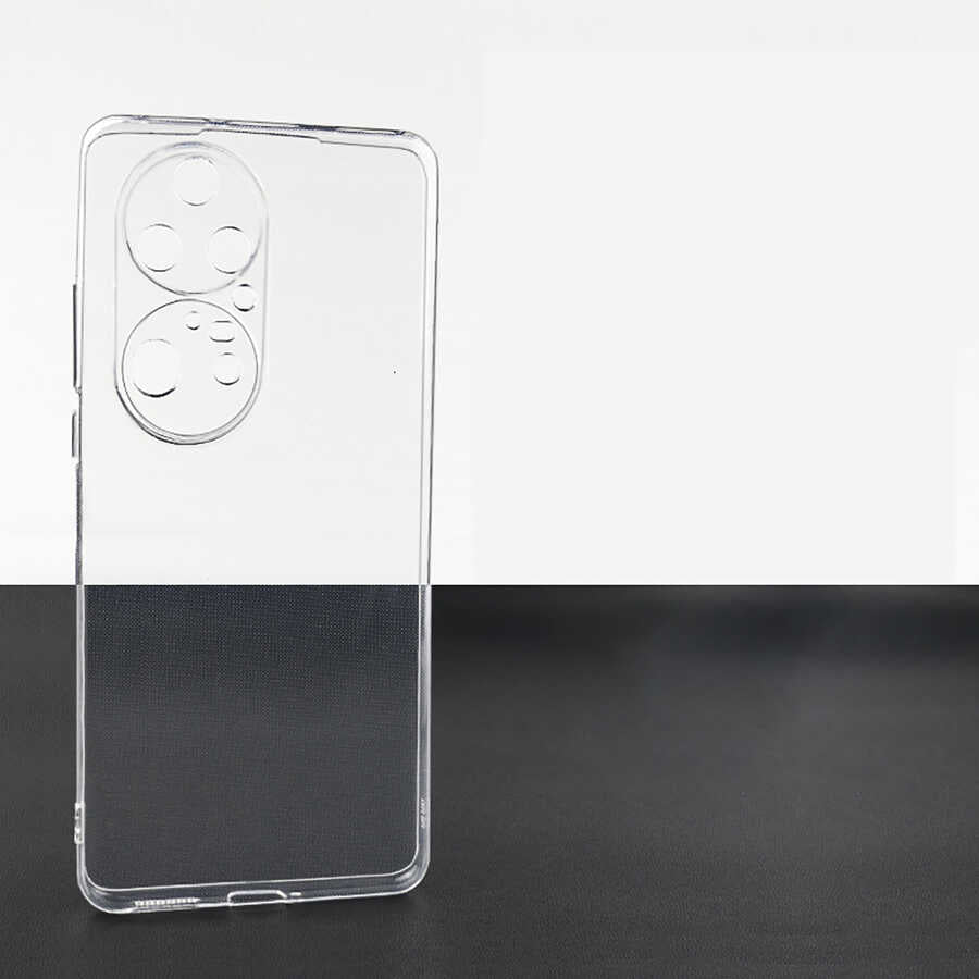 Huawei P50 Pro Kılıf Zore Süper Silikon Kapak Renksiz