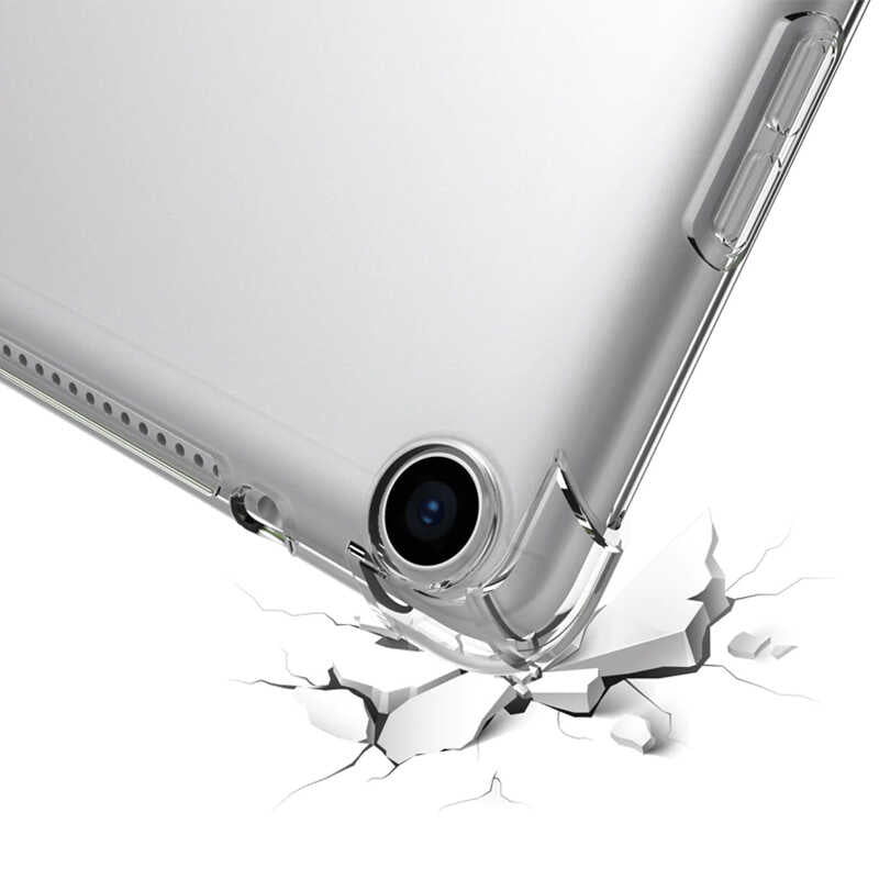 Huawei T3 10 inc Kılıf Zore Tablet Nitro Anti Shock Silikon Kapak Renksiz