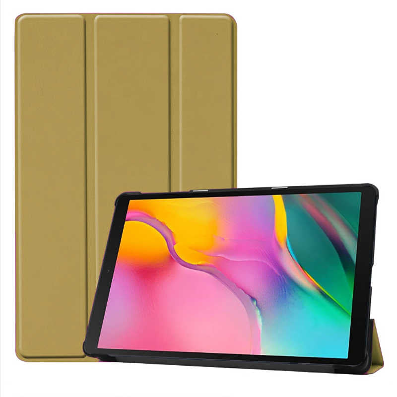 Huawei T3 10 inc Zore Smart Cover Standlı 1-1 Kılıf Gold