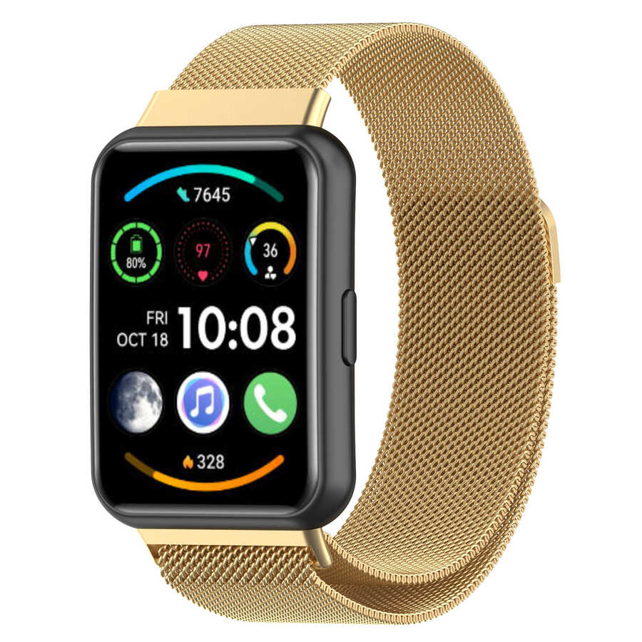 Huawei Watch Fit 2 Zore KRD-01 Metal Kordon Gümüş