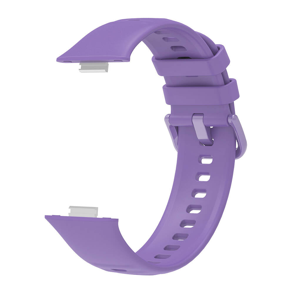 Huawei Watch Fit 3 Band Serisi Klasik Kordon Silikon Strap Kayış Lila