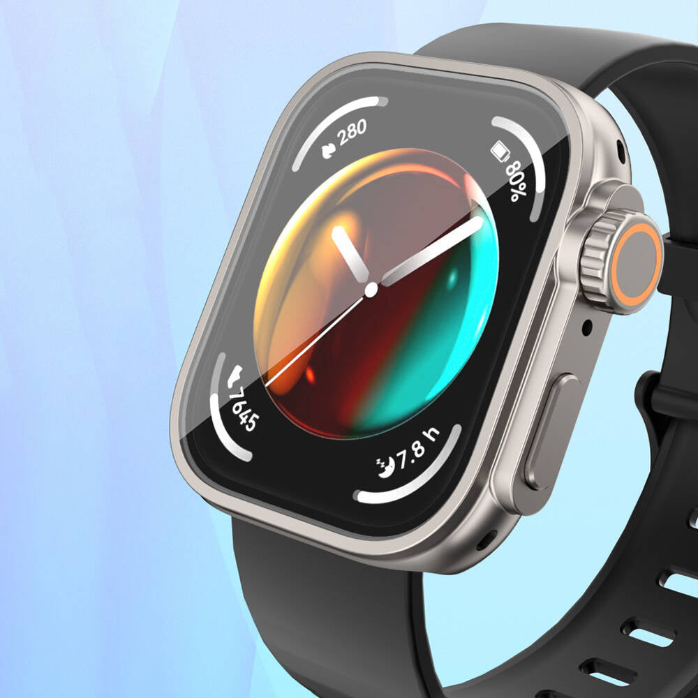 Huawei Watch Fit 3 to Apple Watch Ultra 49mm Kasa Dönüştürücü ve Ekran Koruyucu Zore Watch Gard 33 Lacivert