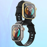 Huawei Watch Fit 3 to Apple Watch Ultra 49mm Kasa Dönüştürücü ve Ekran Koruyucu Zore Watch Gard 33 Lacivert