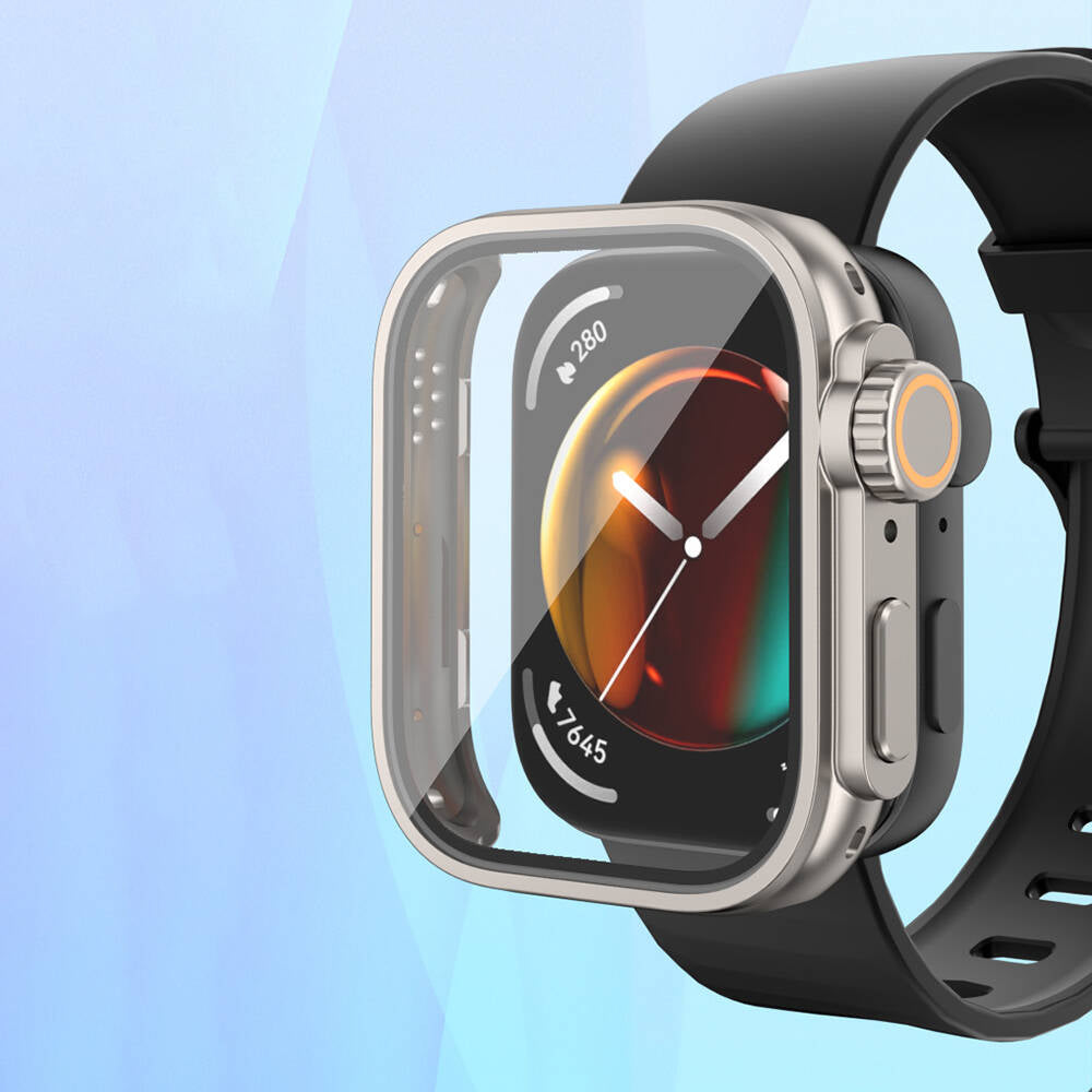 Huawei Watch Fit 3 to Apple Watch Ultra 49mm Kasa Dönüştürücü ve Ekran Koruyucu Zore Watch Gard 33 Lacivert