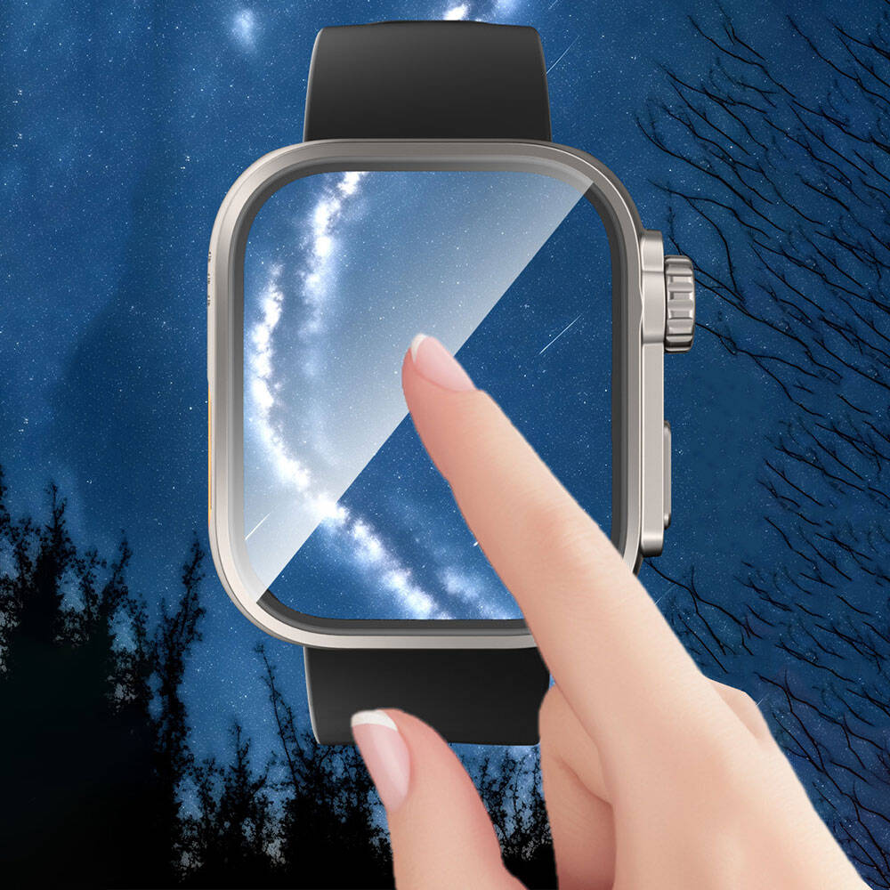 Huawei Watch Fit 3 to Apple Watch Ultra 49mm Kasa Dönüştürücü ve Ekran Koruyucu Zore Watch Gard 33 Lacivert