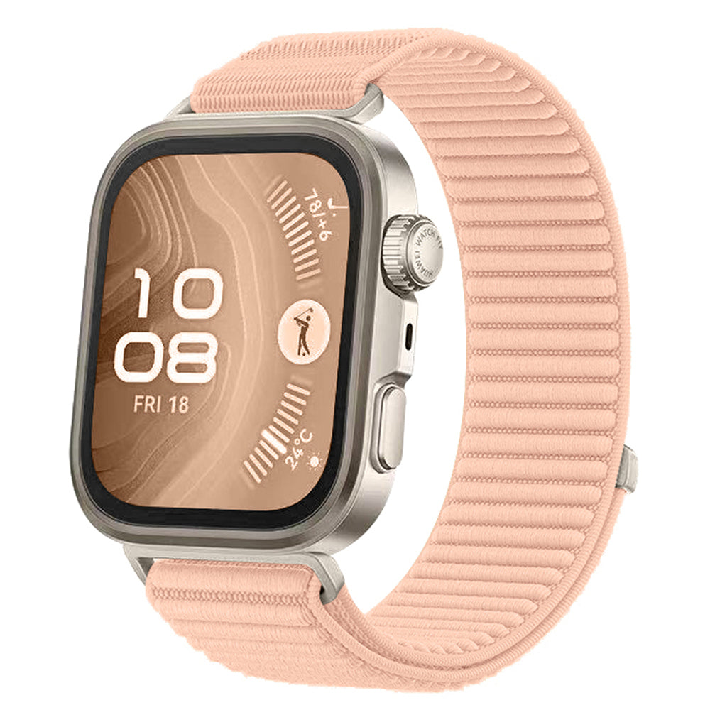 Huawei Watch Fit 4 Zore KRD-144 Hasır Kordon Pembe